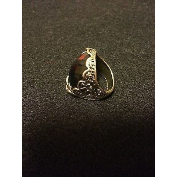 Vintage Captain Jack Style Black Oval Gemstone Ring - USA Size 8 - Picture 8 of 11